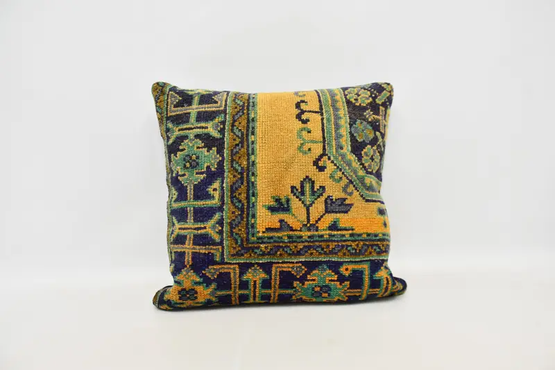 Office Chair Cushion Cover, 24x24 Orange Pillow Case, Pillow Case, Tapestry Pillow Case, Home Decor Pillow, Kilim Pillow Cover, Kilim Pillow - 1