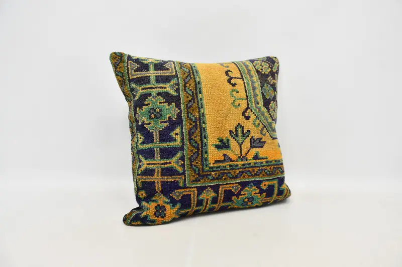 Office Chair Cushion Cover, 24x24 Orange Pillow Case, Pillow Case, Tapestry Pillow Case, Home Decor Pillow, Kilim Pillow Cover, Kilim Pillow - 3