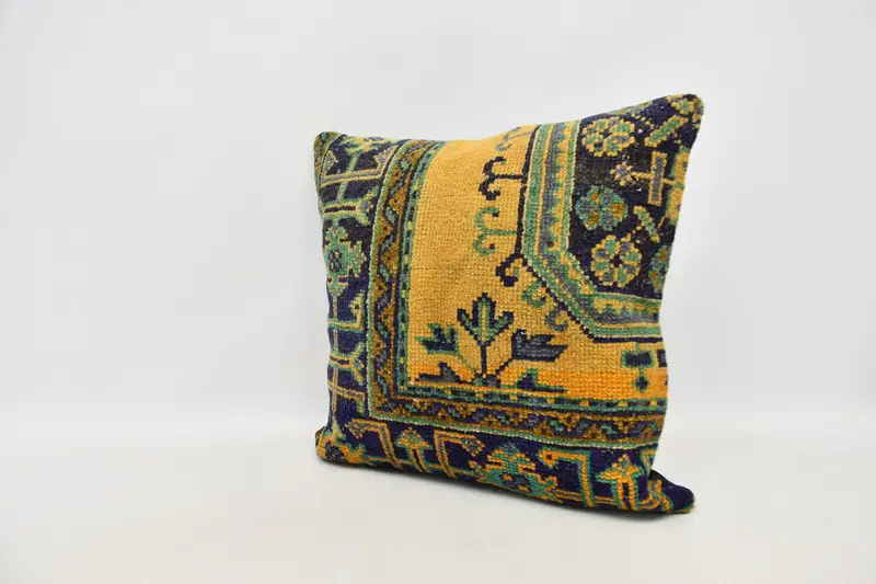 Office Chair Cushion Cover, 24x24 Orange Pillow Case, Pillow Case, Tapestry Pillow Case, Home Decor Pillow, Kilim Pillow Cover, Kilim Pillow - 4