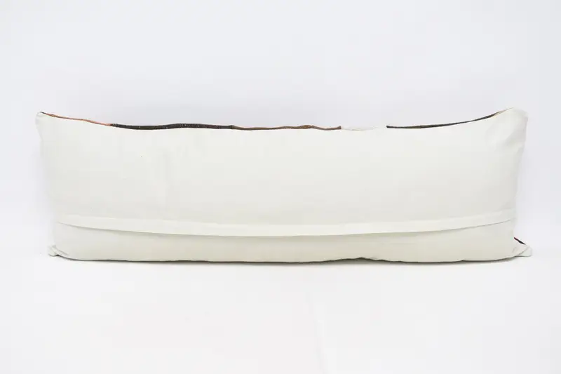 16x48 Beige Pillow Case, Throw Kilim Pillow, Pillow Sham, Aztec Pillow Sham, Kilim Pillow, Meditation Cushion Case, Handmade Kilim Cushion - 6