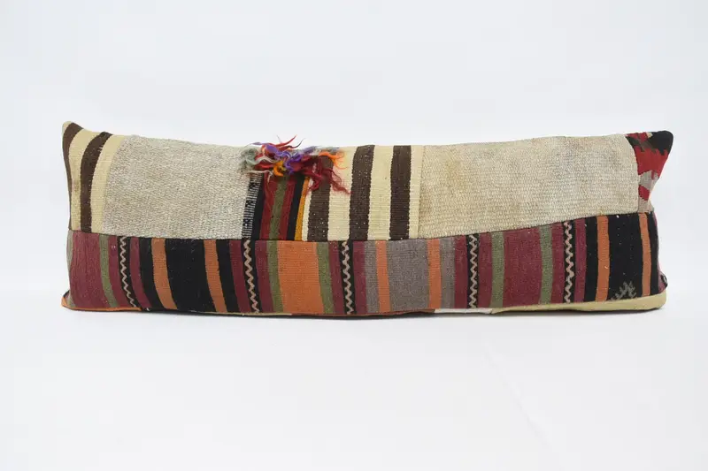 16x48 Beige Pillow Case, Throw Kilim Pillow, Pillow Sham, Aztec Pillow Sham, Kilim Pillow, Meditation Cushion Case, Handmade Kilim Cushion - 1