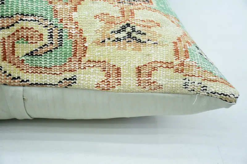 Colorful Pillow, 32x32 Beige Cushion, Vintage Pillow, Pillow Sham, Bright Pillow, Handmade Kilim Cushion, Turkish Kilim Pillow - 5
