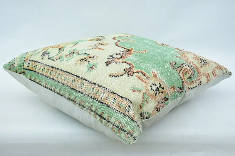 Colorful Pillow, 32x32 Beige Cushion, Vintage Pillow, Pillow Sham, Bright Pillow, Handmade Kilim Cushion, Turkish Kilim Pillow - 6
