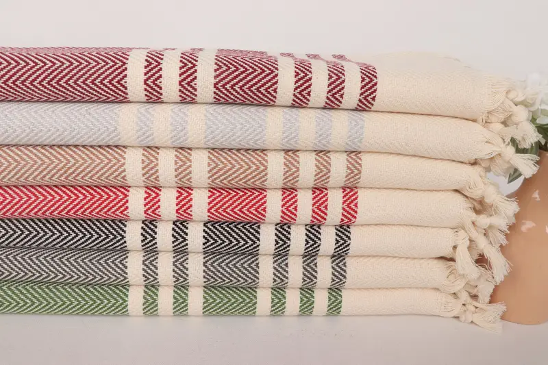 Beach Wedding Favor, 36x20 Cotton Herringbone Towel, Small Bath Towels, Monogram Hand Towel, Spa Towel, Boyfriend Christmas Gift, Wedding Favors - 2