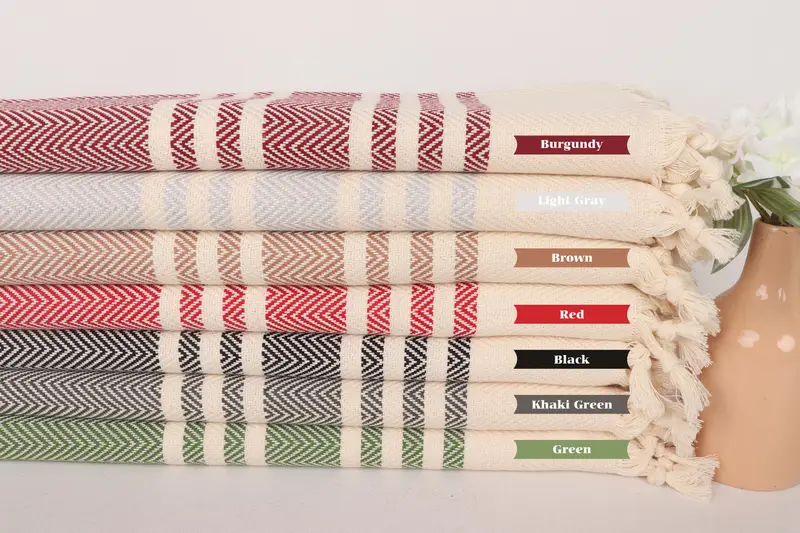 Beach Wedding Favor, 36x20 Cotton Herringbone Towel, Small Bath Towels, Monogram Hand Towel, Spa Towel, Boyfriend Christmas Gift, Wedding Favors - 1
