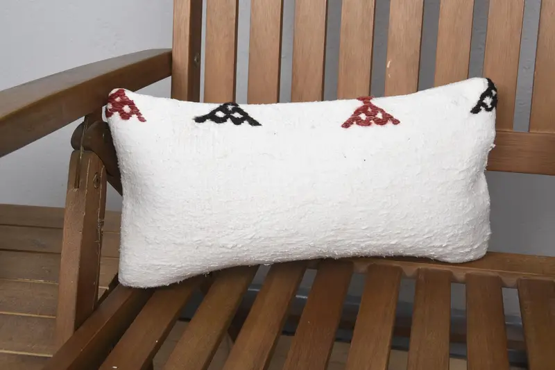 Vintage Kilim Pillow, Ikat Pillow Case, 8x16 Beige Pillow Sham, Cushion, Boho Pillow, Vintage Kilim Throw Pillow, Custom Pillow Sham - 1