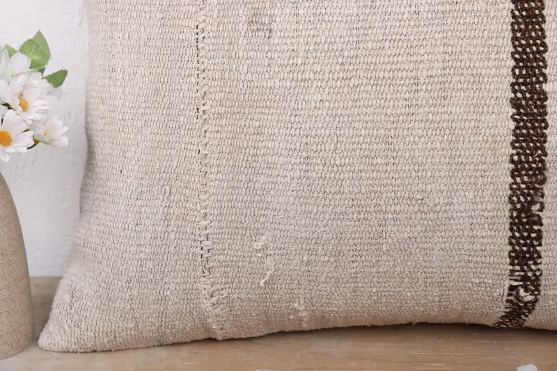 Pillow for Sofa, Pillow for Couch, Lounge Throw Pillow, Vintage Kilim Pillow, Pillow Cover, Aztec Cushion Cover, 16x24 Beige Cushion - 3