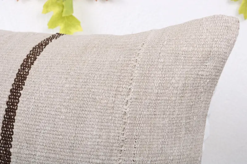 Pillow for Sofa, Pillow for Couch, Lounge Throw Pillow, Vintage Kilim Pillow, Pillow Cover, Aztec Cushion Cover, 16x24 Beige Cushion - 5