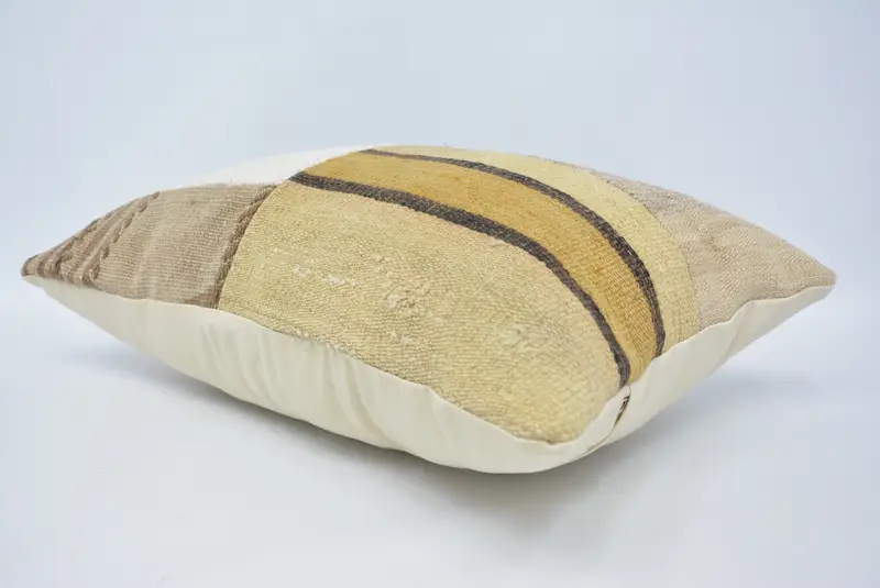 Pillow for Couch, 16x24 Beige Cushion, Ethnical Kilim Rug Pillow, Turkish Kilim Pillow, Oriental Cushion Case, Cushion Cover - 6