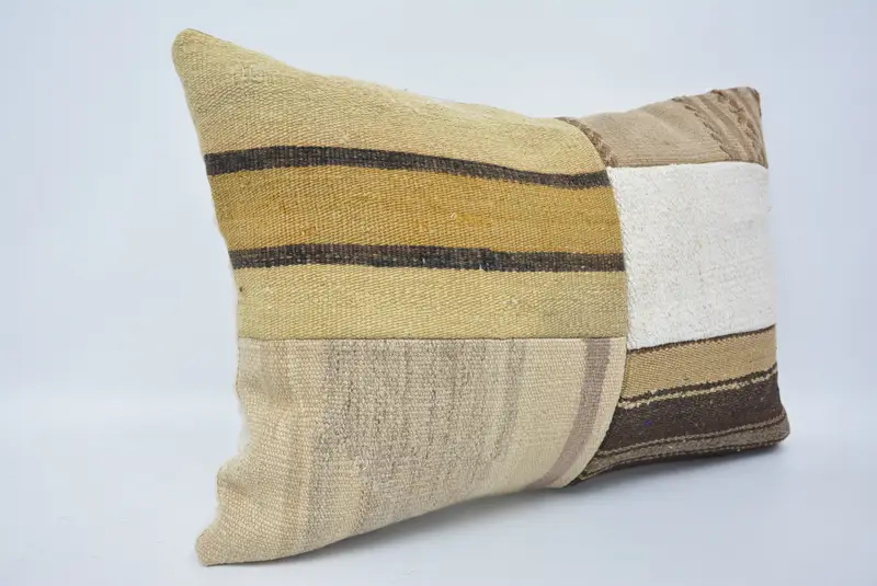 Pillow for Couch, 16x24 Beige Cushion, Ethnical Kilim Rug Pillow, Turkish Kilim Pillow, Oriental Cushion Case, Cushion Cover - 3