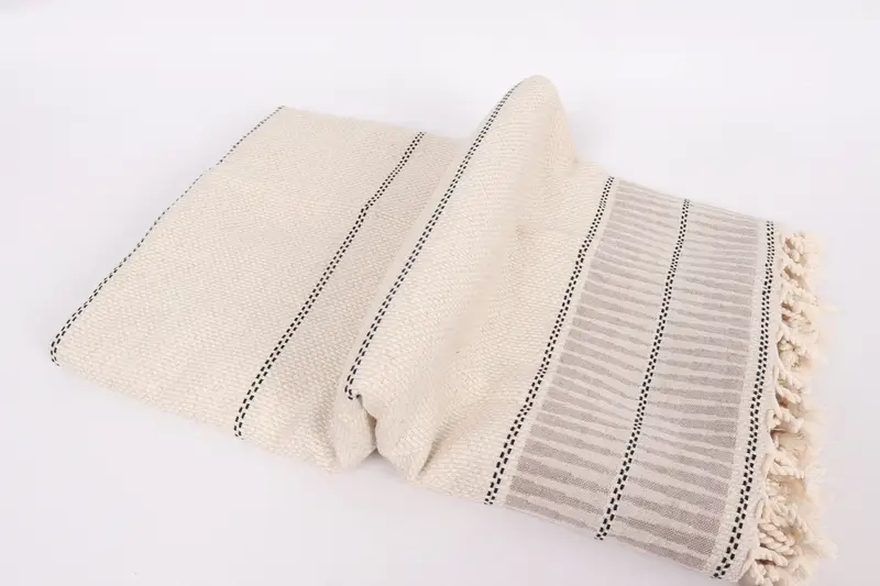 Bachelorette Party Favors Beach, Boho Throw Blankets, Tablecloth, Throw Blanket Couch, Wedding Anniversary Gift, 104x96 Linen Striped Towel - 6