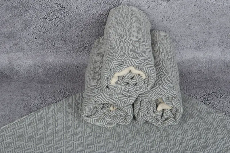 Quick-dry peshtemal, Sand-Resistant Peshtemal, Travel towel, Gift For Coworker, Kids Beach Towel, Cotton towel, 70x40 Cotton Diamond Towel - 7