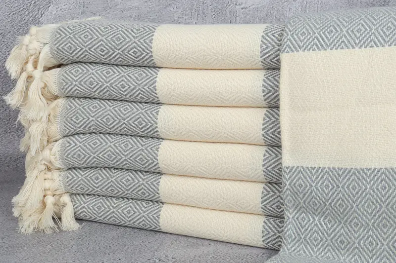 Quick-dry peshtemal, Sand-Resistant Peshtemal, Travel towel, Gift For Coworker, Kids Beach Towel, Cotton towel, 70x40 Cotton Diamond Towel - 1