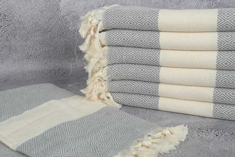 Quick-dry peshtemal, Sand-Resistant Peshtemal, Travel towel, Gift For Coworker, Kids Beach Towel, Cotton towel, 70x40 Cotton Diamond Towel - 2