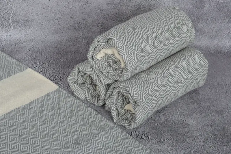 Quick-dry peshtemal, Sand-Resistant Peshtemal, Travel towel, Gift For Coworker, Kids Beach Towel, Cotton towel, 70x40 Cotton Diamond Towel - 8