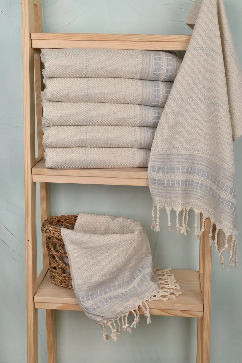 Best Friend Gift, Custom Hand Towel, Handmade Gift, Monogram Hand Towel, Wedding Gifts Towel, 40x20 Linen Striped Towel, Small Bath Towels - 3