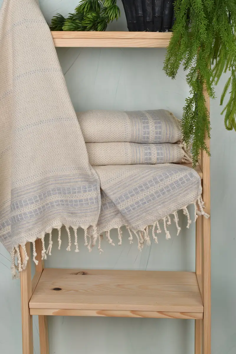 Best Friend Gift, Custom Hand Towel, Handmade Gift, Monogram Hand Towel, Wedding Gifts Towel, 40x20 Linen Striped Towel, Small Bath Towels - 6