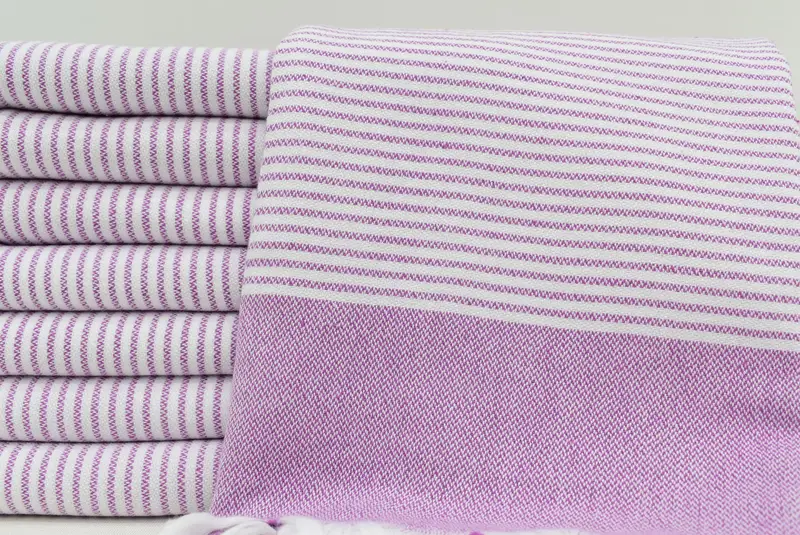 40x18 Cotton Striped Towel, Personalized Kitchen Towel, Small Bath Towels, Handmade Gift, Gift Towel, Personalized Gift, Valentine Day Gift For Her - 1