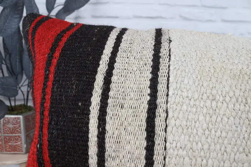 Kilim yastık örtüsü, destek atma yastık kılıfı, dış mekan yastığı, etnik Kilim halı yastığı, yastık sahte, el yapımı Kilim yastığı, 12x48 beyaz yastık - 5