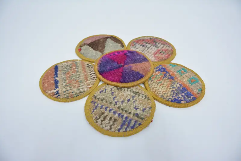 Conjunto de posavasos rosas y marrones, posavasos boho únicos