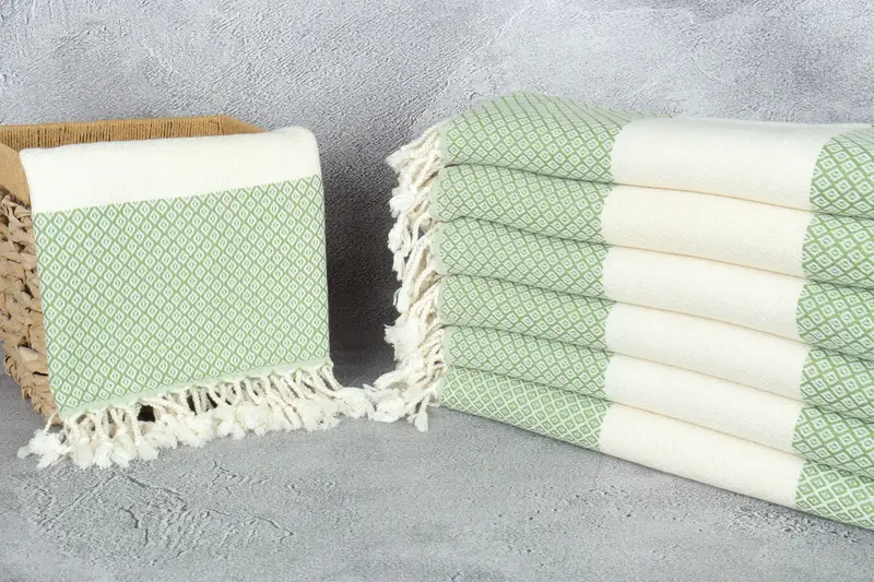 Best Friend Gift, 70x36 Linen Diamond Towel, Antibacterial Turkish peshtemal towel, Personalized Towel, Personalized Turkish Towel, Family Gift - 3