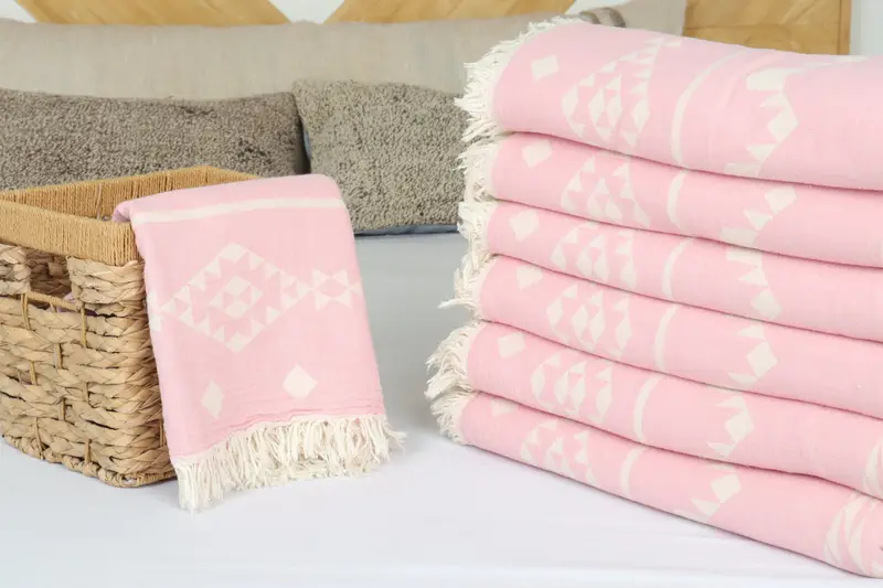 Personalized Blanket, Personalized Gifts, Valentines Day Gift Idea, Bachelorette Gifts, 70x60 Cotton Geometric Towel, Family Gift Basket - 4