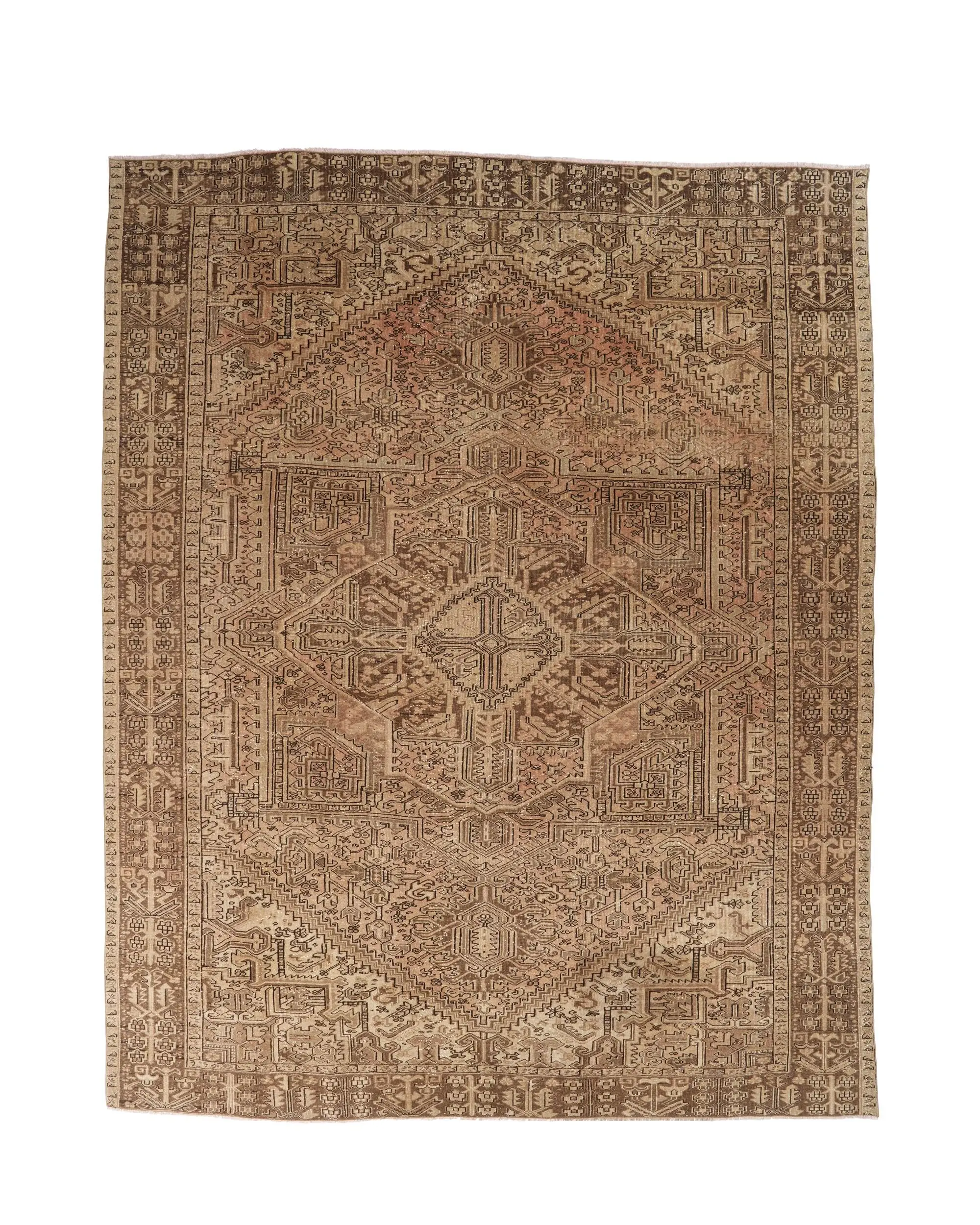 10x12.1 ft Turkish Rug, Rug, Brown Camouflage Rug Wool - 1