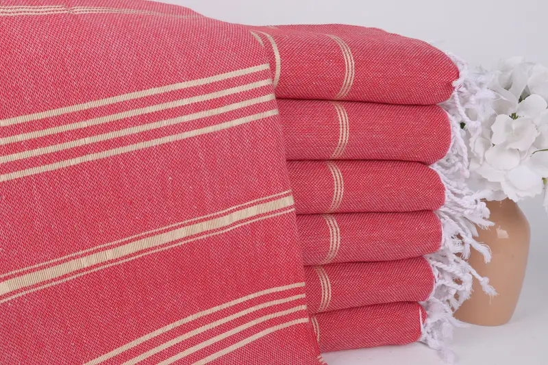 Wedding Gift Red-Yellow Striped Kitchen Towel, 40x71 Inches