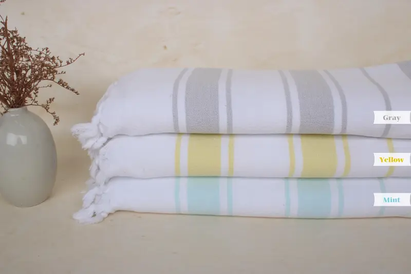 Gift For The Home Decor, Custom Wedding Gift, 68x36 Cotton Striped Terry Towel, Embroidered Towel, Bachelorette Towel, Employee Gifts, Hammam towel - 2