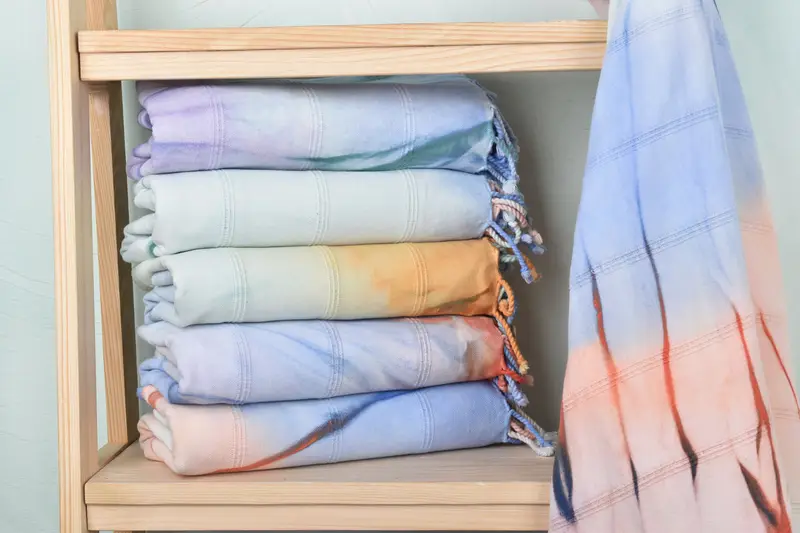 Quick-dry travel peshtemal towel, Monogram Beach Towel, 64x38 Cotton Striped Tie Dye Towel, Peshtemal, Travel towel, Custom Wedding Gift, Spa Towel - 3