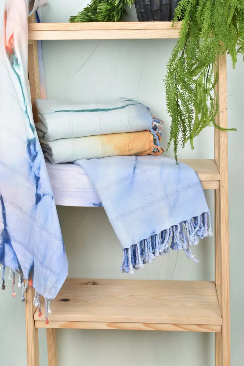 Quick-dry travel peshtemal towel, Monogram Beach Towel, 64x38 Cotton Striped Tie Dye Towel, Peshtemal, Travel towel, Custom Wedding Gift, Spa Towel - 7