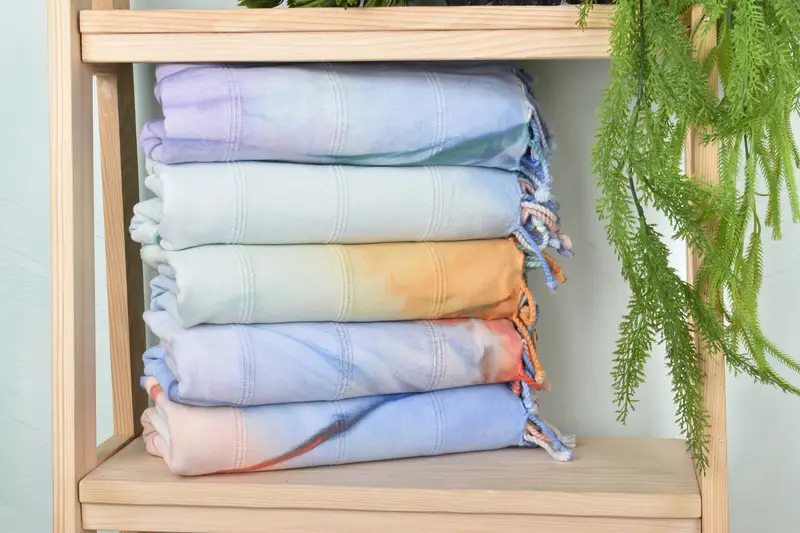 Quick-dry travel peshtemal towel, Monogram Beach Towel, 64x38 Cotton Striped Tie Dye Towel, Peshtemal, Travel towel, Custom Wedding Gift, Spa Towel - 2