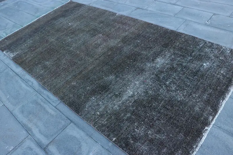 トルコヴィンテージラグ 145x289cm ブラックウールラグ