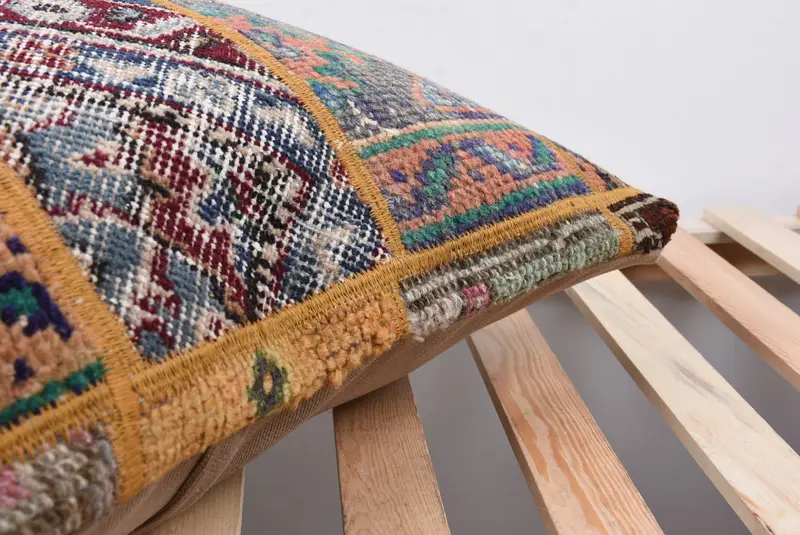 Floor Cushion Case, Rustic Pillow Cover, Gift Pillow, Pillow for Couch, Cushion, Turkish Kilim Pillow, 24x24 Blue Cushion Cover - 7