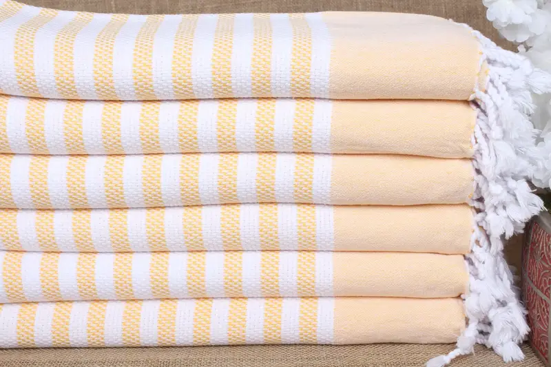 Turkish Beach Towel Personalized Yellow Stripes, 40x67 Inches