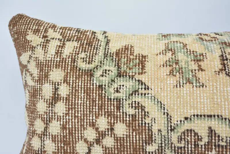 Turkish Corner Cushion, Boho Chic Pillow, Pillow, 12x24 Brown Cushion Case, Kilim Cushion Sham, Vintage Pillow, Kilim Pillow Cover, Custom Pillow - 2