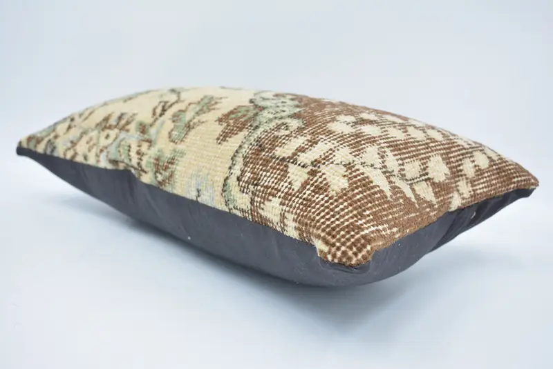 Turkish Corner Cushion, Boho Chic Pillow, Pillow, 12x24 Brown Cushion Case, Kilim Cushion Sham, Vintage Pillow, Kilim Pillow Cover, Custom Pillow - 6