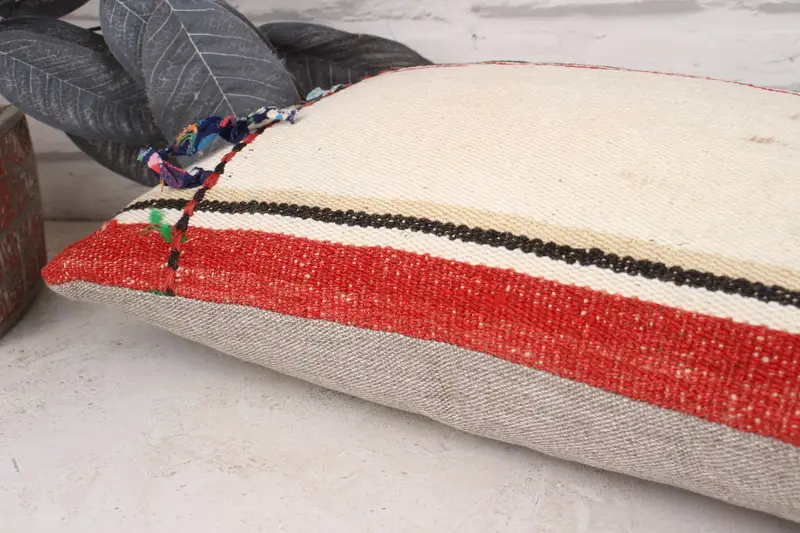 Cushion Case, 12x20 White Cushion Case, Throw Kilim Pillow, Living Room Throw Pillow Cover, Turkish Pillow, Ethnical Kilim Rug Pillow - 6