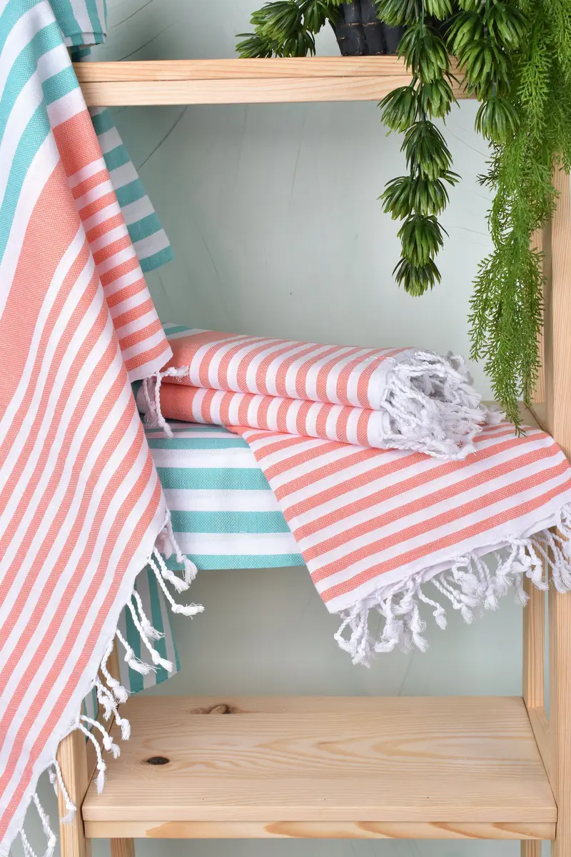 68x36 Cotton Striped Towel, Summer Towel, Bachelorette Party Gifts Bridesmaids, Absorbent Turkish towel, House Warming Gift, Lightweight towel - 6