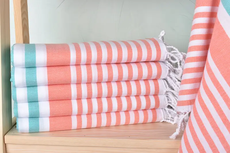 68x36 Cotton Striped Towel, Summer Towel, Bachelorette Party Gifts Bridesmaids, Absorbent Turkish towel, House Warming Gift, Lightweight towel - 1