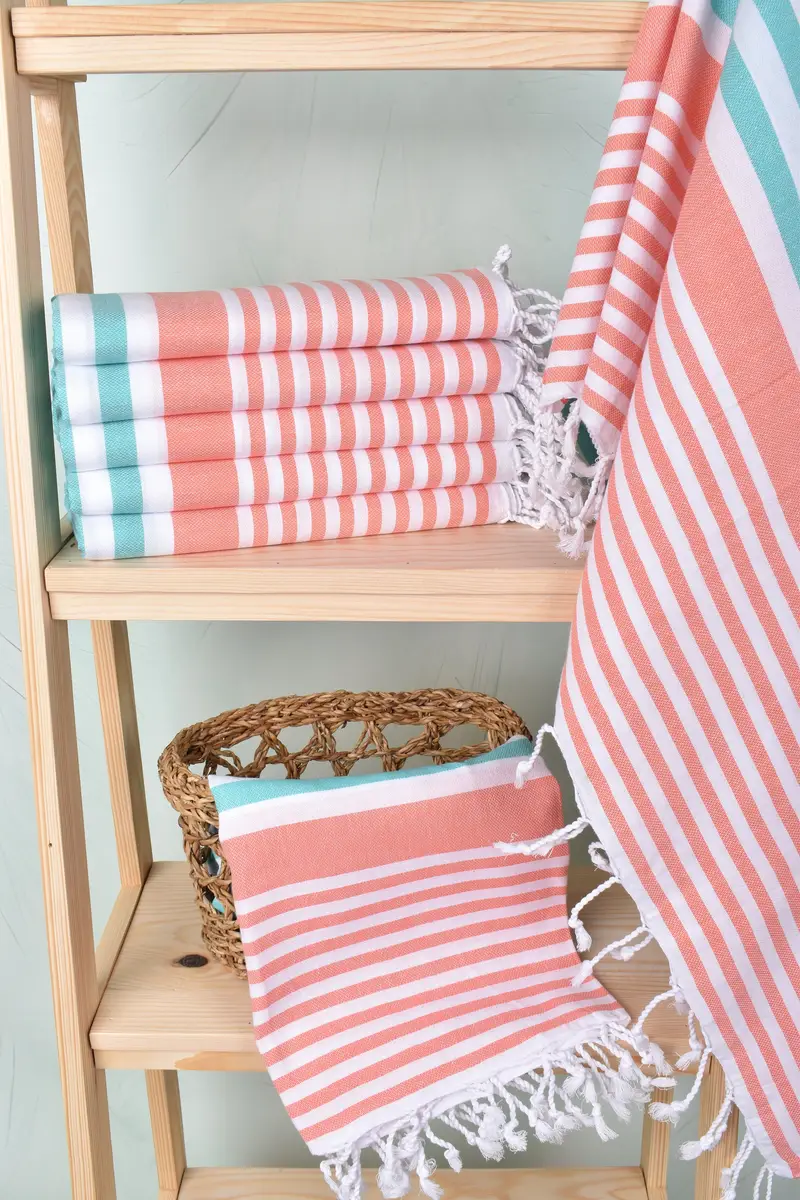 68x36 Cotton Striped Towel, Summer Towel, Bachelorette Party Gifts Bridesmaids, Absorbent Turkish towel, House Warming Gift, Lightweight towel - 3