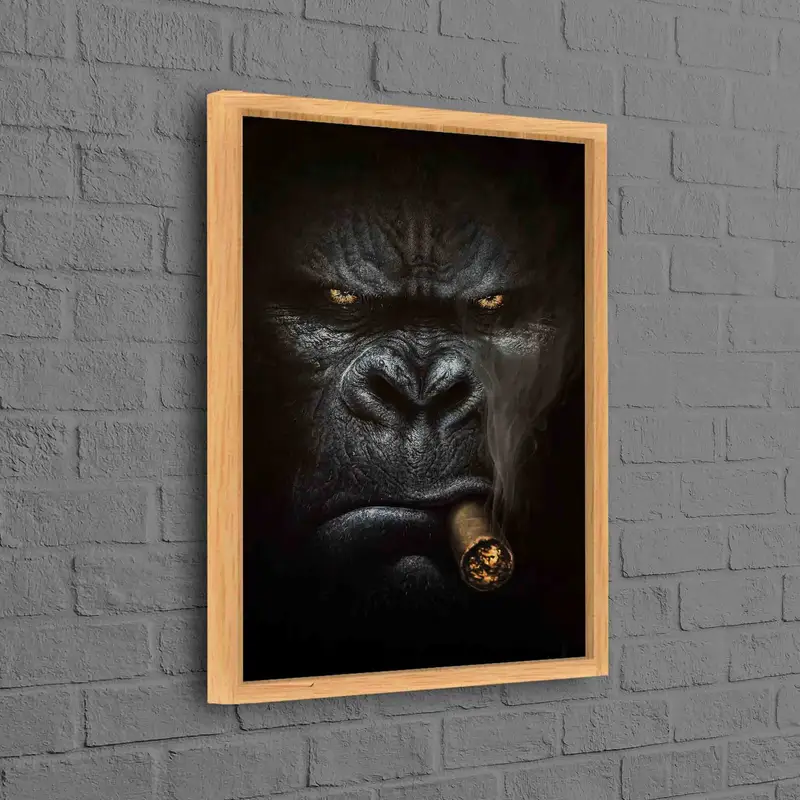 エレガントなプリント キャンバス: ロフトの雰囲気の抽象的なゴリラ