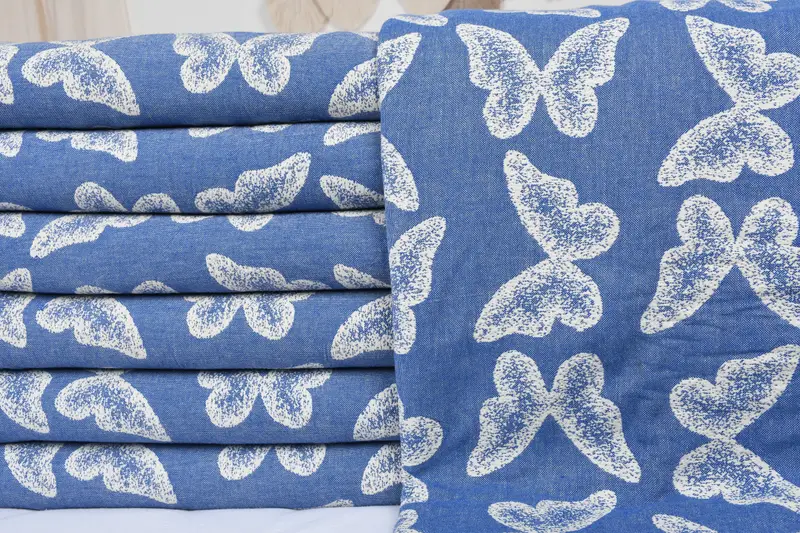 96x80 Cotton Butterfly Pattern Towel, Monogram Blanket, Turkish Blanket Queen, Personalized Gifts, Valentines Day Gift Idea, Bridesmaid Gifts - 3