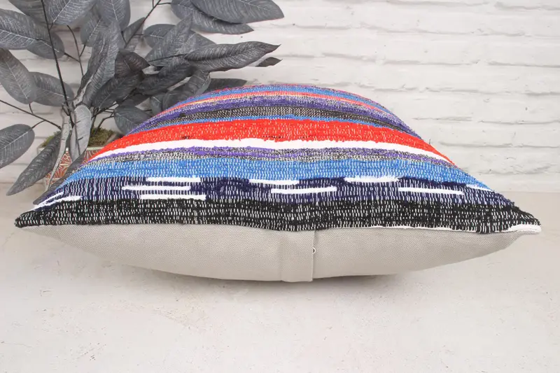 Anatolian Cushion Cover, Kilim Pillow, 20x20 Purple Pillow Case, Turkish Kilim Pillow, Handmade Kilim Cushion, Pillow Cover - 5