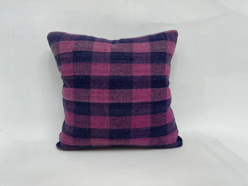 Kilim Cushion Sham, Handmade Pillow Sham, Home Decor Pillow, Gift Pillow, 18x18 Purple Pillow, Bolster Throw Cushion Case, Pillow Cover - 1