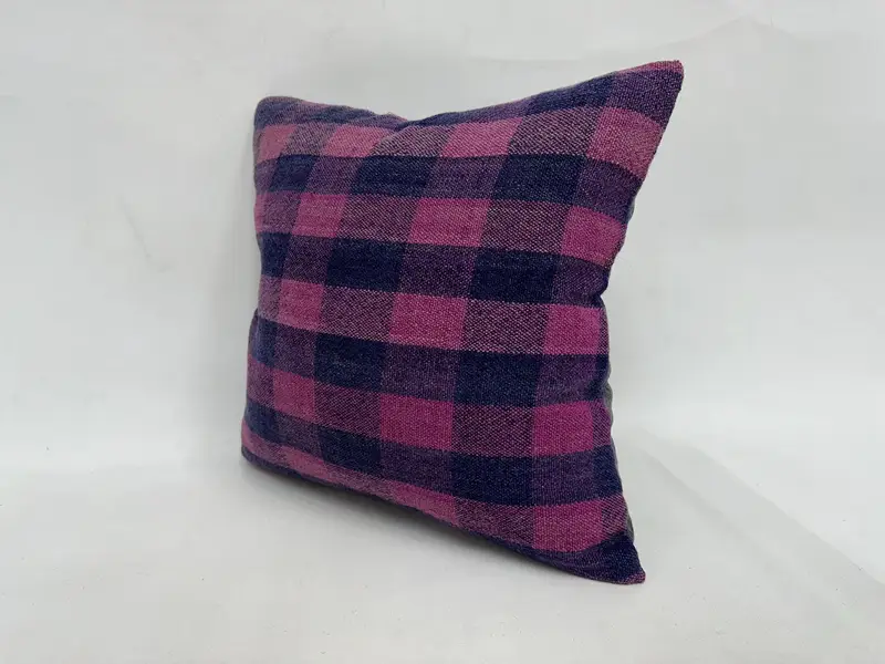 Kilim Cushion Sham, Handmade Pillow Sham, Home Decor Pillow, Gift Pillow, 18x18 Purple Pillow, Bolster Throw Cushion Case, Pillow Cover - 4