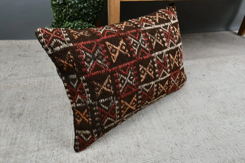 Bed Cushion Cover, Kilim Pillow Cover, 16x24 Beige Pillow Cover, Ethnic Throw Pillow Cover, Gift Pillow, Cushion, Vintage Kilim Throw Pillow - 7