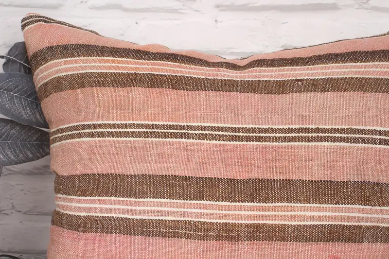 20x20 Pink Pillow, Vintage Kilim Throw Pillow, Pillow Sham, Tapestry Pillow Sham, Kilim Pillow, Muted Pillow, Handmade Kilim Cushion - 2