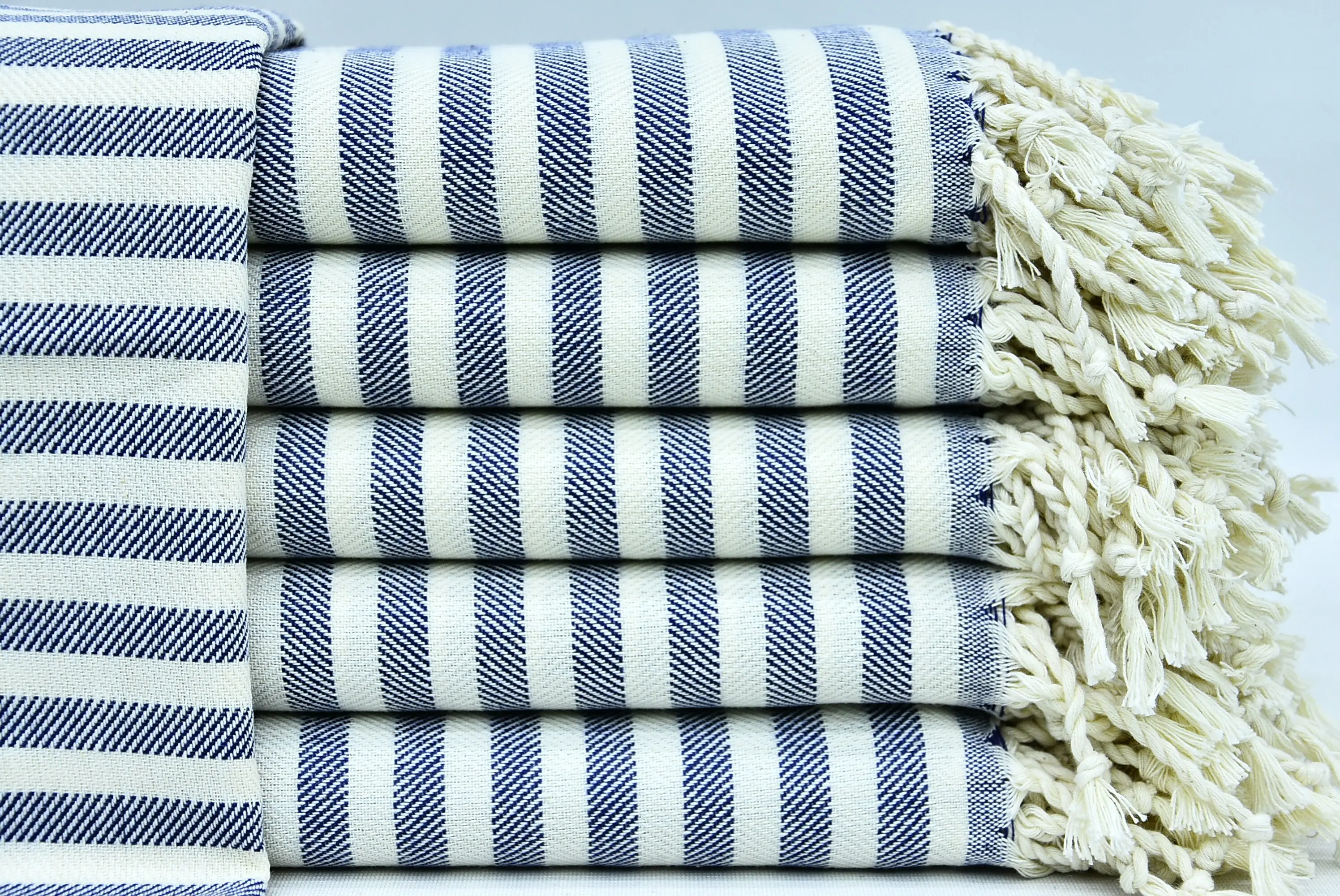 Anatolian Peshkir Handmade Service Towel, Cotton, Blue, 24x40 - 1
