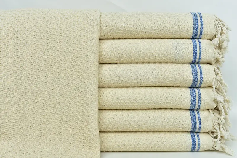 刺繍入りビーチタオル サックスブルーストライプ、パーソナライズされたブライドメイドギフト、36x67インチ